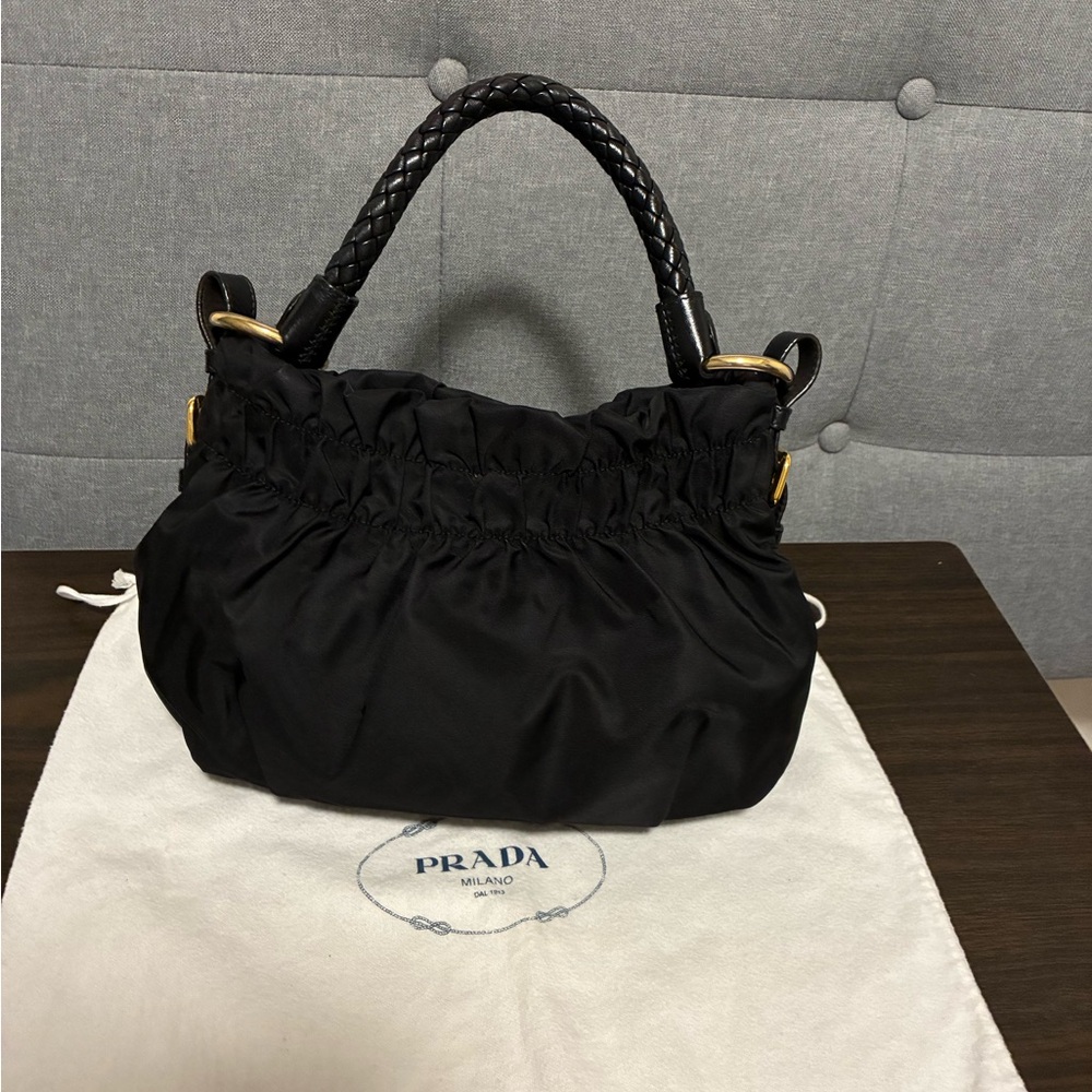 Prada Black Hobo Bag with Gold Hardware - Picture 4 of 16